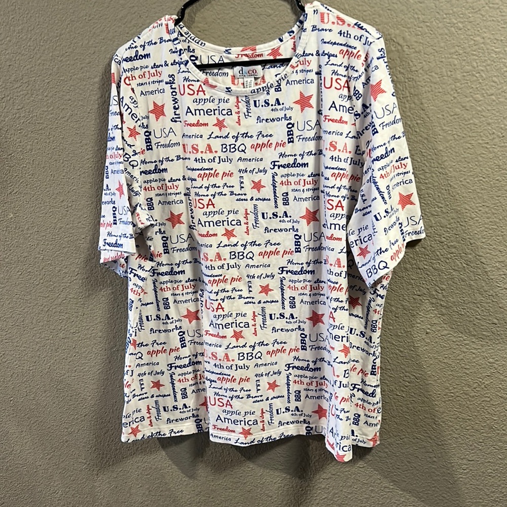 - Denim & Co Size 2X Patriotic Shirt